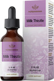 HERBAMAMA Milk Thistle Liquid Drops - Organic Milk Thistle Seed Tincture - Liver Detox - Milk Thistle Liquid Extract Supplement - Alcohol-Free - 2 fl oz