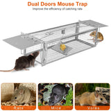 KOCASO Humane Rat Trap, Large 2-Door Mouse Trap That Work for Indoor Home and Outdoor, Catch and Release Live Animal Trap Cage for Squirrel Mice Gopher Vole Chipmunk Raccoon Rodent Groundhog Rabbit