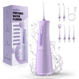 Water Flosser with 300mL/10.1oz Tank 4 Modes 6 Jet Tips,Dental Oral Irrigator for Home and Travel for Oral Care,USB Rechargeable Cordless Water Dental Picks for Teeth Cleaning,IPX7 Waterproof