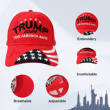 Donald Trump 2024 Hat Trump Merchandise Take America Back with USA Flag Embroidered Adjustable Baseball Cap for Women Men Kid