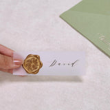 UNIQOOO Wax Seal Stickers - Olive Branch Wedding Invitation Envelope Seal Stickers, 50 Pcs Self- Adhesive Antique Gold Stickers, Perfect for Invitation, Christmas, Gift Wrapping