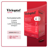 Vivioptal Active 90 Capsules - Multivitamin & Multimineral Supplement - Ginseng & Omega 3