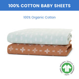 Delta Children Fitted Crib Sheets for Girls and Boys - 100% Organic Cotton Crib Sheet for Standard Crib and Toddler Mattresses - 28x52 Inch - GOTS Certified (Pack of 2), Neutral Boho