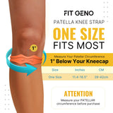 Fitgeno Knee Strap Patella Support: Knee Band for Patellar Tendon Pain Relief - Knee Brace for Tendonitis Jumpers Running Sports Basketball Men Women 2 Packs (Orange)