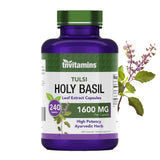 tnvitamins Holy Basil Capsules (1600 MG x 240 Capsules) | 8 Month Supply | AKA Tulsi | May Promote Stress & Frustration Relief* | Tulsi Holy Basil Leaf Extract | Adaptogenic, & Ayurvedic Herb