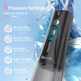 Bezvoi Water Dental Flosser Teeth Pick: 5 Modes Cordless Oral Irrigator, 300ML Tank Portable USB C Rechargeable Water Flossing with IPX7 Waterproof & 6 Jet Tips for Home Travle (Black)