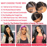 Yilike 30 Inch Body Wave HD Lace Front Wigs Human Hair Pre Plucked 180% Density 13x6 Lace Frontal Wigs Human Hair with Baby Hair Natural Hairlin