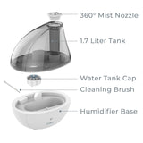 PURE ENRICHMENT® MistAire™ Silver MistAire Silver Ultrasonic Cool Mist Humidifier 1.5 L