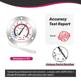 GOATACURA Vapor Capillary Refrigeration Thermometer, Stainless Steel Flanged Panel Mount, 2" Dial Size, 48" Capillary, -40-65 Deg F/-40-20 Deg C