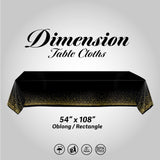 Prestee Black and Gold Tablecloths, 12pk, 54x108 Inches - Gold Dot Tablecloths, Plastic Tablecloth, Black Tablecloths, Party Decorations - Paper Tablecloth for Christmas Party, Dining, Holiday