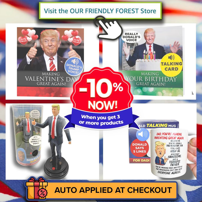 Talking Donald Trump Figure - Says 17 Lines in Trump's REAL Voice, Donald Trump Gifts for Men, Funny Trump Gifts, Trump 2024, USA Trump Bobblehead, Political Gifts for Desk, USA Funny