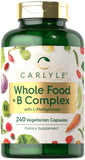 Carlyle Whole Food Multivitamin with B Complex | 240 Capsules | Vegetarian, Non-GMO & Gluten Free