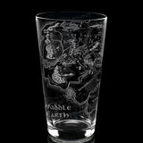 MAP OF MIDDLE EARTH Engraved 16oz Pint Glass | Inspired by Tolkien, Hobbits, & Middle Earth | Great Christmas Gift Idea | Unique Elvish Hobbit Wizard Fantasy Decor!