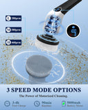 Electric Spin Scrubber ANS-8051A, Cordless Cleaning Brush with 8 Replaceable Brush Heads, 3 Adjustable Speeds and Adjustable Extension Handle, Power Shower Scrubber for Bathroom Floor Tile