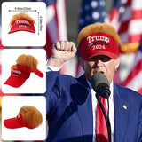 Trump Hat 2024 with Hair, Donald Trump Costume Merchandise Make America Great Again Wig Hat Embroidered Ultra Adjustable MAGA Golf Baseball Cap