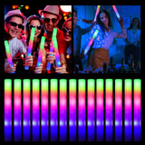 Glow Sticks Bulk, 12 Pcs LED Foam Glow sticks, Christmas Party Favors with 3 Modes Colorful Flashing, Glow in The Dark Party Supplies Light Up Toys for Parties, Wedding, Birthday, New Years, Concert