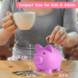 PJDRLLC Piggy Bank, Unbreakable Plastic Money Bank, Coin Bank for Girls and Boys, Medium Size Piggy Banks, Practical Gifts for Birthday, Easter, Christmas (Light Purple)