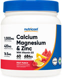 Nutricost Calcium Magnesium Zinc with Vitamin D3 Powder, 60 Servings (Fruit Punch) - Calcium (1000 MG) Magnesium (420 MG) Zinc (16.5 MG) Vitamin D3 (30 MCG) - Gluten Free, Non-GMO