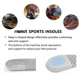 riemot 3 Pairs Shoe Insoles for Women Breathable Honeycomb Water Shoes Inserts with Arch Support Cushioning Shock Absorbing Insole Replacement Insoles for Work Shoes Grey EU 41 /US 10