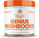 GENIUS Mushroom Lions Mane Cordyceps and Reishi Immune System Booster and Nootropic Brain Supplement - 90 Pills