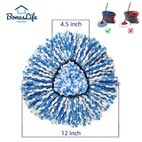 BonusLife 4-Pack Mop Head for O-Ceda RinseClea Spin Mop Refill 2-Tank System Only Easy Cleaning Microfiber Replacement