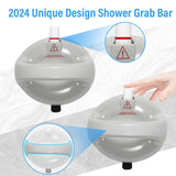 Safety Suction Shower Grab Bar, Shower Grab Bar with 418 Pounds Powerful Suction, Shower Handles for Seniors Support Suctions, Handicap Grab Bar for Bathroom, Bathtub, Toilet, Gray, 2 Pack