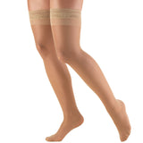 Truform Sheer Compression Stockings, 8-15 mmHg, Women's Thigh High Length, 20 Denier, Beige, X-Large