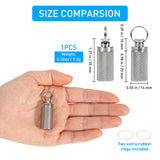 Titanium Waterproof Keychain Pill Holder Container,Portable Mini Size Pill Box Case for Outdoor Travel Camping （2 Pack）