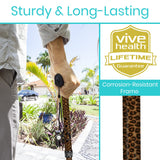 Vive Folding Cane - Foldable Walking Cane for Men, Women - Fold-up, Collapsible, Lightweight, Adjustable, Portable Hand Walking Stick - Balancing Mobility Aid - Sleek, Comfortable