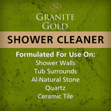 Granite Gold Shower Cleaner Spray For for Quartz, Granite, Marble, Ceramic, and Other Stone Tub Surfaces, 64 Fl Oz & 24 Fl Oz