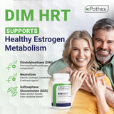 EPOTHEX DIM HRT - Estrogen Metabolism + Detoxification Support Formula for Men and Women | DIM + SGS TrueBroc | Hormone Balance, Menopause, Hot Flashes Relief | Gluten-Free, Non-GMO | 60 Capsules