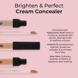 MCoBeauty Brighten & Perfect Cream Concealer, 4 Medium Buff, Brightening Coverage for Flawless Complexion, Vegan, Cruelty Free Cosmetics
