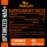 Rossylla Liposomal NAD Supplement – 1300 mg per Serving for General Wellness, High Absorption, 480 Count, Supports Cellular Energy