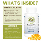 Wholistic Pet Organics Salmon Oil: Deep Sea Wild Alaskan Salmon Oil for Dogs - Omega 3 Dog Fish Oil with EPA and DHA for Skin, Coat, Heart and Nervous System Health - 100 Capsules
