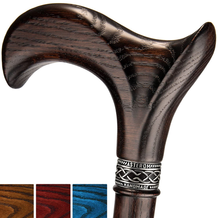 Asterom Walking Cane - Handmade Ergonomic, Canes for Men - Wooden Walking Cane, Walking Sticks for Seniors, Unique, Wood Canes (Walnut, 36 Inch)