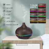 Essential Oil Diffuser Humidifier Ultrasonic Aromatherapy Diffuser with 4 Timer Settings & 7 Different Lights for Office Home Study Yoga Spa Baby