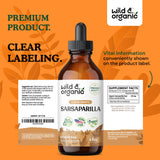 Sarsaparilla Root Tincture - Organic Sarsaparilla Root Liquid Drops - Smilax Medica Supplement - Vegan, Alcohol Free - 4 fl oz