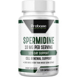 Probase Nutrition Spermidine (10mg of 99% Spermidine 3HCL - Third Party Tested) 120 Capsules - 100x More Potent Than Wheat Germ Extract, Telomere Health and Aging 120-Day Supply - As efficient as NMN