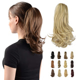 SOFEIYAN 13" Ponytail Extension Long Curly Ponytail Clip in Claw Hair Extension Natural Looking Synthetic Hairpiece for Women, 4.40oz