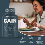 Scale Nutrition Gain | Appetite Booster, Muscle Growth, Weight Gain, and Digestion Support Pills for Men and Women to Eat More | Creatine & Natural Herbs Supplement 120 Capsules