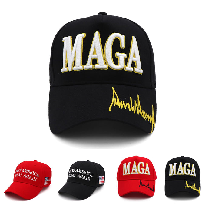 MAGA Hat Trump 2024 Hat Embroidered Make America Great Again Donald Trump Slogan Adjustable Black Baseball Cap for Woman Men