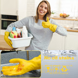 Gandeer 36 Pair Reusable Household Gloves Rubber Dishwashing Gloves Long Kitchen Cleaning Gloves for Dishes Clean Gardening(Yellow)