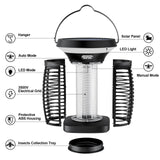 Jinyeda Bug Zapper Outdoor & Indoor, Solar Mosquito Zapper Waterproof, 3500 V Electric Fly Zapper Rechargeable, Cordless Mosquito Killer for Camping, Home, Patio, Kitchen