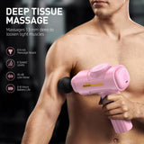 SORUDEL Massage Gun for Back Neck Muscle Relieve Massage Gun Deep Tissue for Back Neck Muscle (Pink)