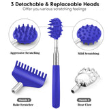 TUKUOS Telescoping Back Scratcher with 3Pcs Detachable Scratching Heads, Back Scratcher Extendable, Bear Claw/Rake Scratcher for Aggressive/Moderate Scratching, Fathers Day Dad Gifts for Men