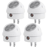 DEWENWILS Plug in Night Light with Light Sensor, 360° Rotating LED Nightlights for Kids, Adults, Bedroom, Hallway, Bathroom, Stairways, Warm White, UL Listed, 4 Pack