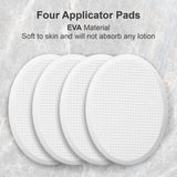 AmazerBath Lotion Applicator for Back, Feet, 4 Replaceable Pads with 1 Long Handled, Back Sunscreen Applicator for Kids, Elderly, Women, Apply Cream Medicine Skin Cream Moisturizer Tanner, White