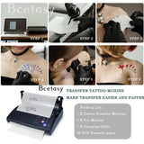 Bcetasy Tattoo Transfer Monochrome Stencil Printer, with Free 20PCS Paper, Thermal Copier Machine for Temporary and Permanent Tattoos,Black