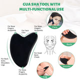 HDYAR Hot Stones for Massage-6 Large Essential Basalt Massage Stones Set (3.15in) with 1 Gua Sha Facial Tools, Massage Tools for Professional or Home SPA, Relaxing, Healing, Pain Relief