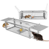 KOCASO Humane Rat Trap, Large 2-Door Mouse Trap That Work for Indoor Home and Outdoor, Catch and Release Live Animal Trap Cage for Squirrel Mice Gopher Vole Chipmunk Raccoon Rodent Groundhog Rabbit